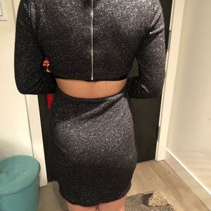 Long sleeve. Black dress